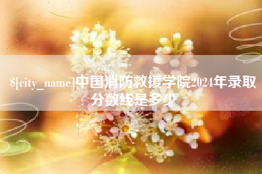 张家口中国消防救援学院2024年录取分数线是多少