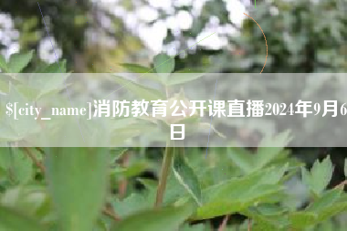 张家口消防教育公开课直播2024年9月6日