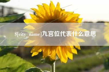 张家口九宫位代表什么意思