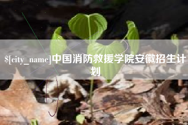 张家口中国消防救援学院安徽招生计划