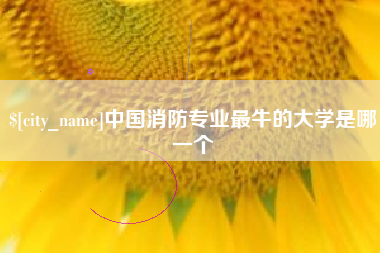 张家口中国消防专业最牛的大学是哪一个