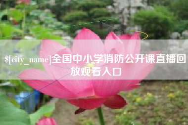 张家口全国中小学消防公开课直播回放观看入口