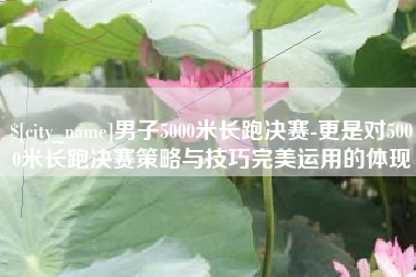 张家口男子5000米长跑决赛-更是对5000米长跑决赛策略与技巧完美运用的体现
