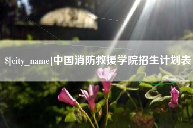 张家口中国消防救援学院招生计划表
