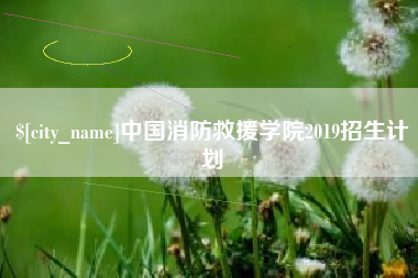 张家口中国消防救援学院2019招生计划
